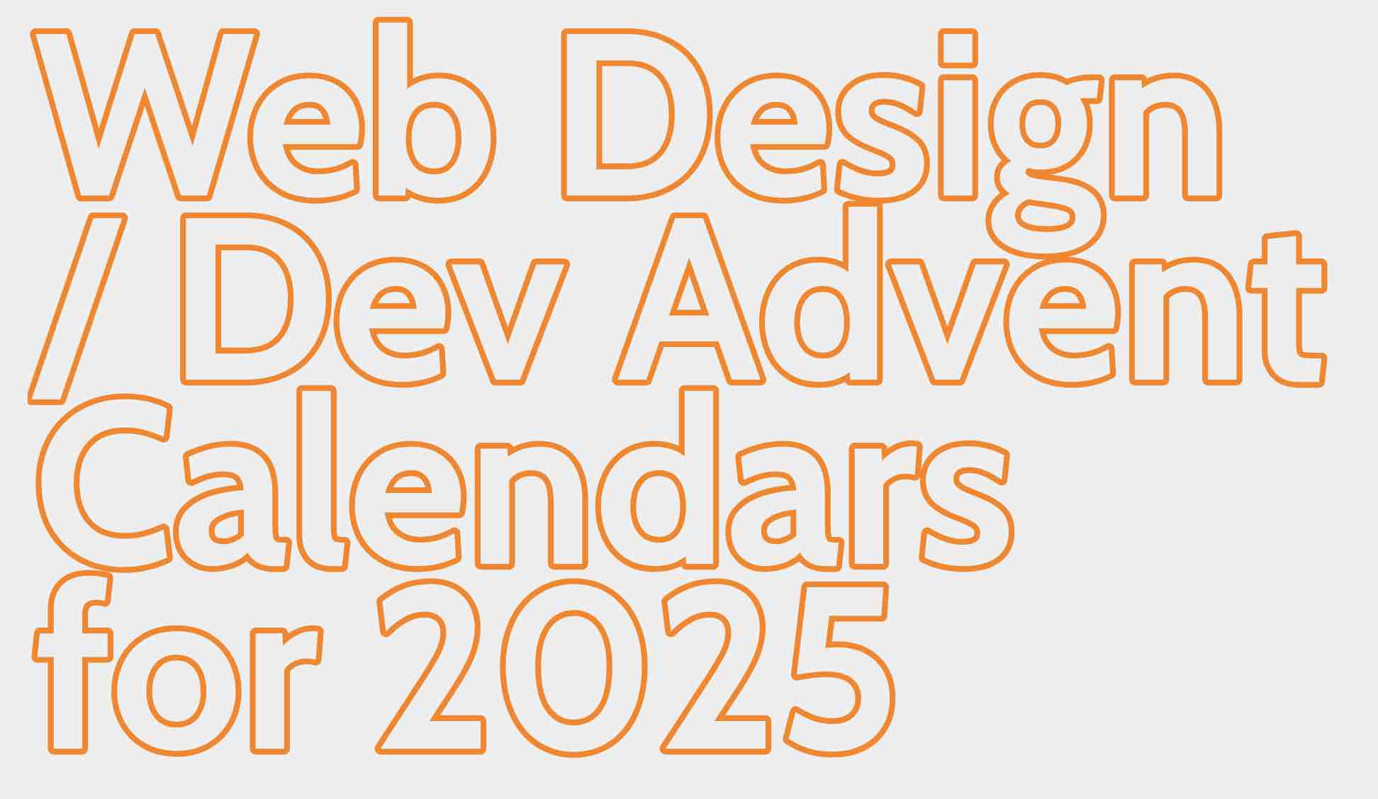 Web Design / Dev Advent Calendars for 2025